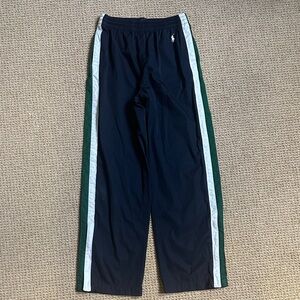 Ralph Lauren Kids Navy Athletic Pants with Green and White Stripes